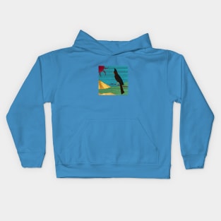 Black Flycatcher (Phainopepla) Kids Hoodie